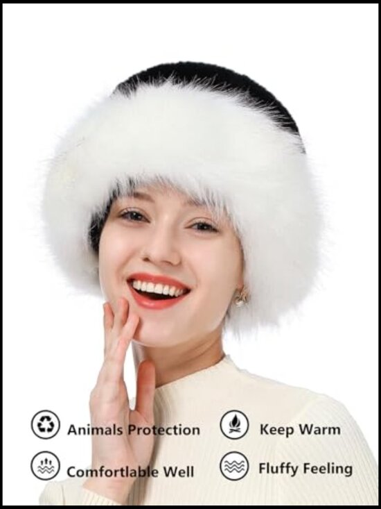Faux Fur Fluffy Bucket Hat Beanie Winter Warm main image 7